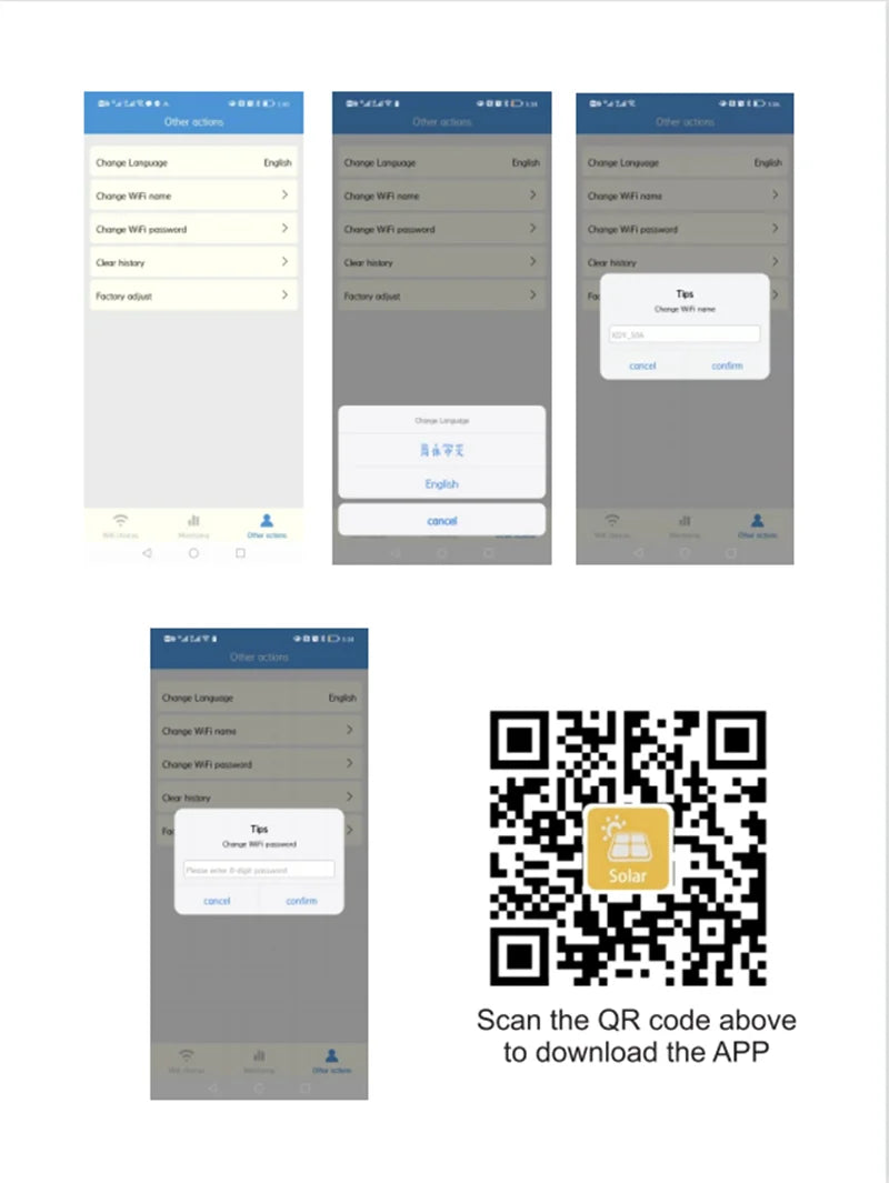 WiFi APP Control Solar Charge Controller, Wireless solar charge controller with PWM regulation for LiFePO4, lead-acid, and lithium batteries.