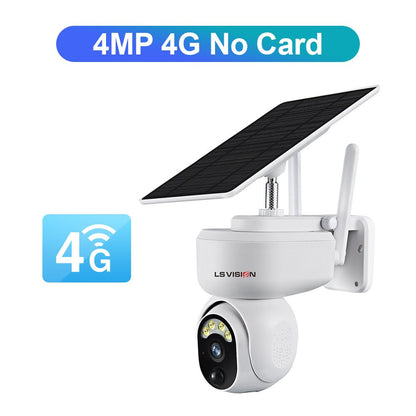 LS VISION 4MP 2K Multipurpose Outdoor 4G Solar Camera - WIFI Wireless PTZ Motion Detection Two Way Audio Security Camera Indoor