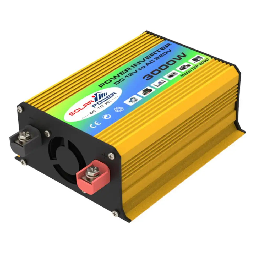 3000W Peak Solar Car Power Inverter, Input voltage range: 12V DC, safely operating between 9.8V and 15V.