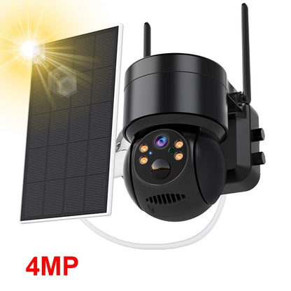 WiFi PTZ Camera Outdoor Wireless Solar IP Camera 4MP HD Built-in Battery Video Surveillance Camera Long Time Standby iCsee APP