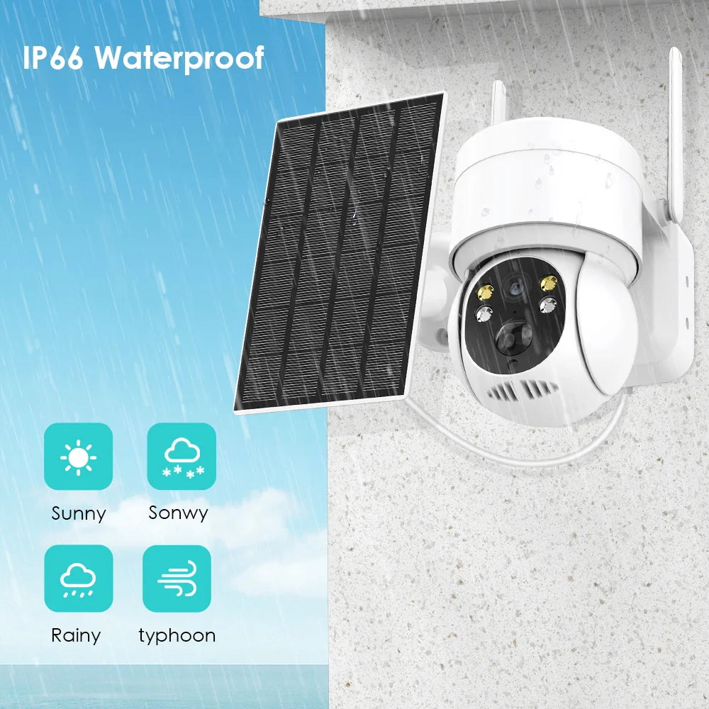 ANBIUX TQ2 Solar Camera, Waterproof camera withstood harsh weather, perfect for outdoor use.