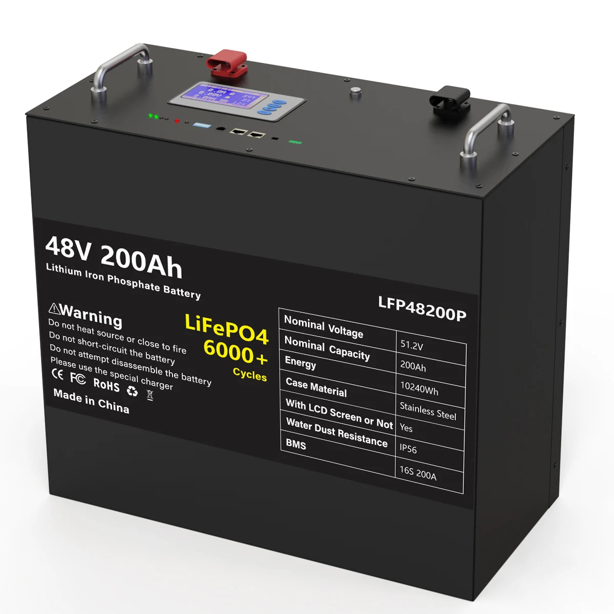 48V 100AH 200AH LiFePO4 Battery, Important Safety Note: Do not discharge, overcharge, or tamper with this 48V 200Ah LiFePO4 battery.