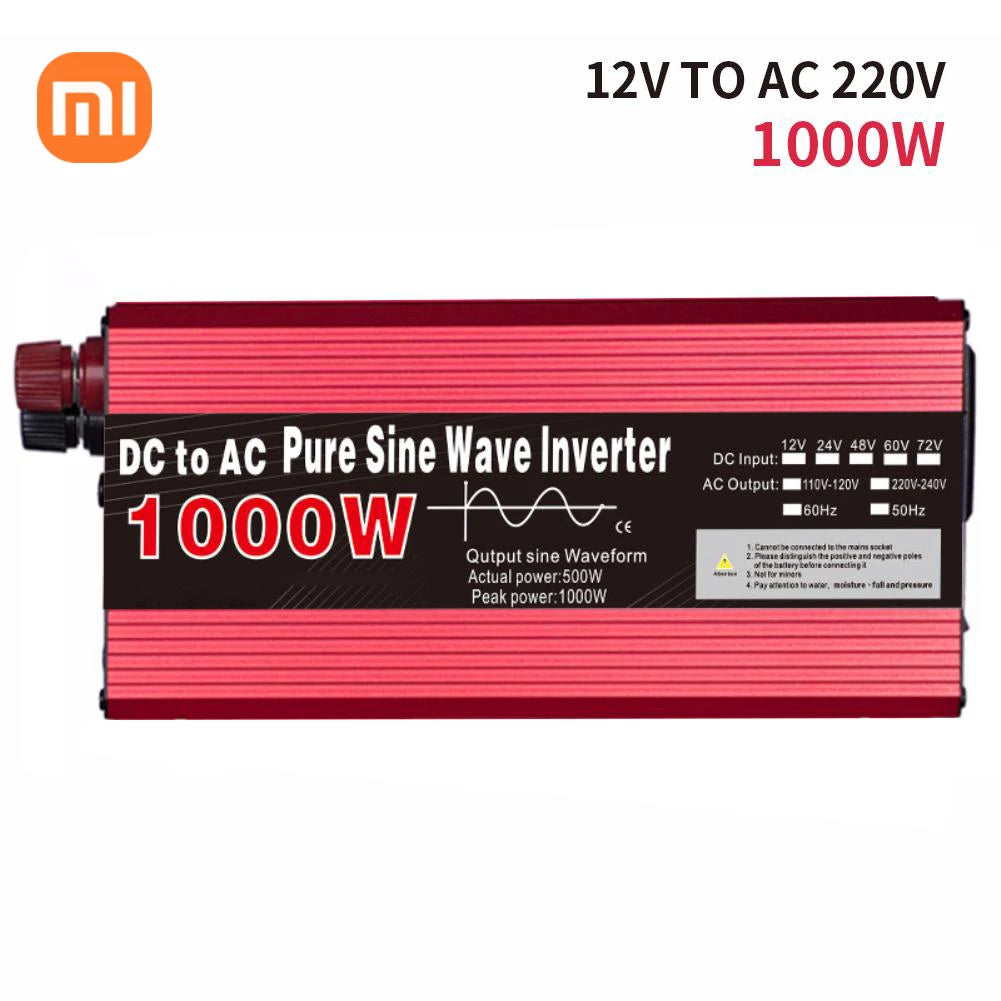 XIAOMI Inverter, Inverter converts DC power to pure AC output, compatible with appliances up to 220V.