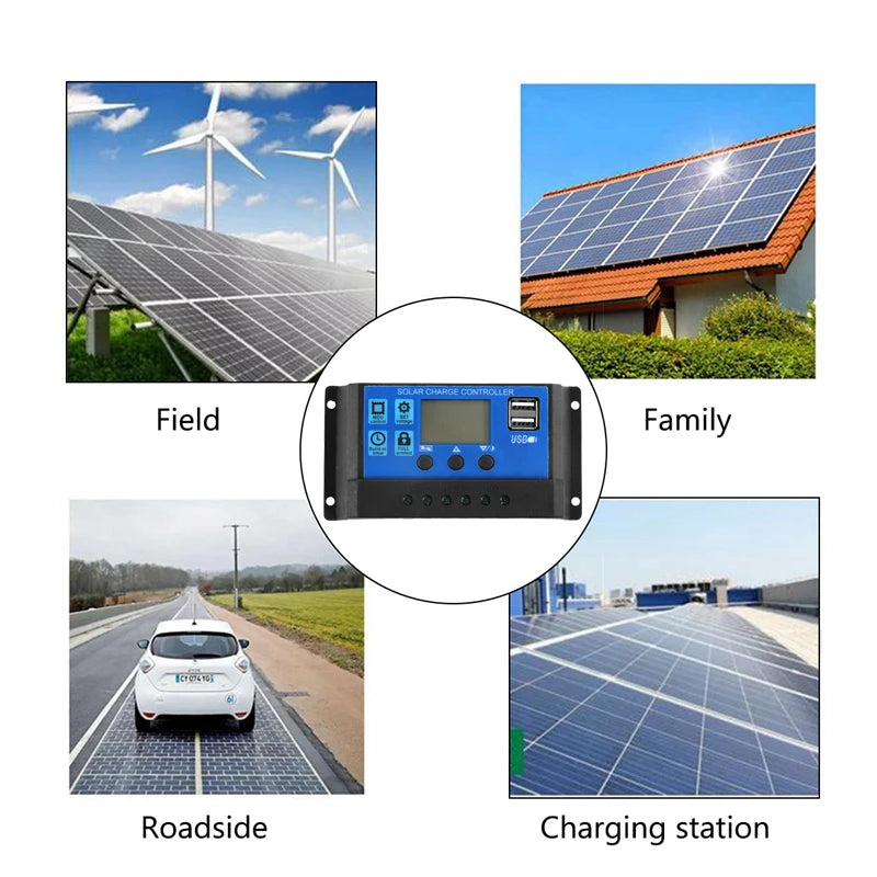 200W Solar Panel, Portable roadside charging station for families on-the-go, featuring USB connections.