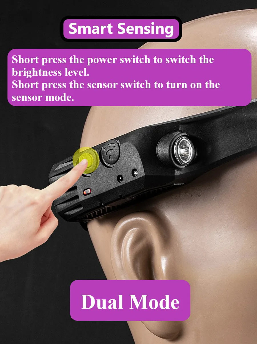 Adjust brightness and switch modes with quick power button presses.