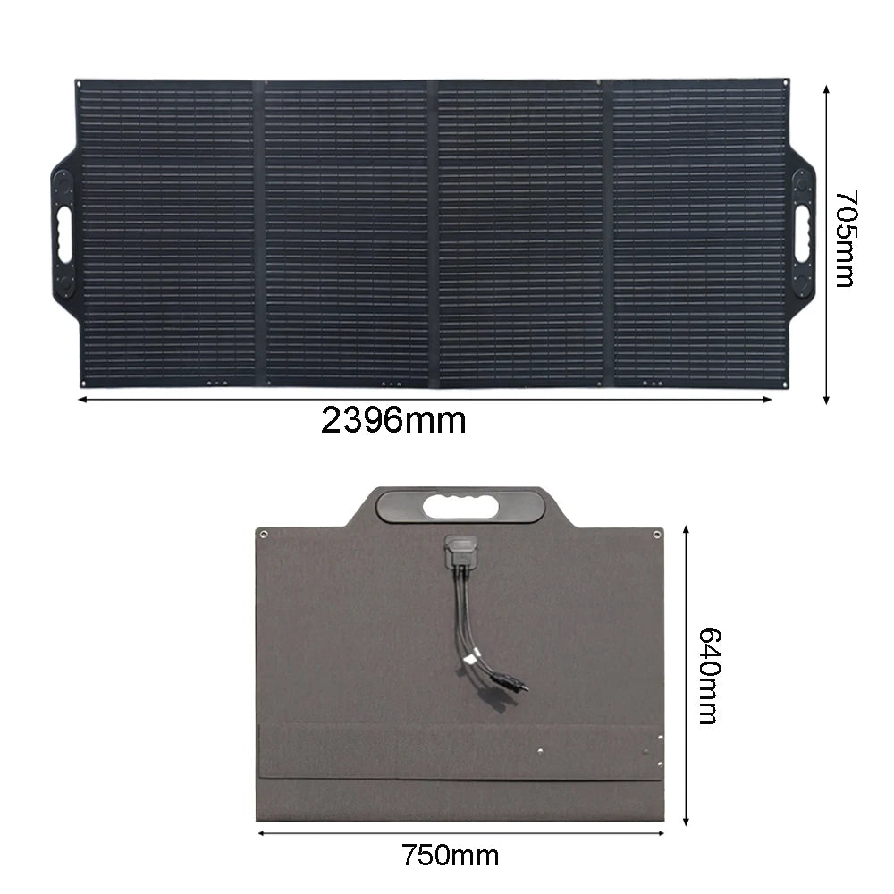 300W Foldable Portable ETFE Solar Panel, Portable solar panel kit for charging devices on-the-go.