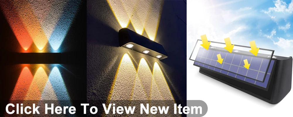 External Wall Washer Solar Light, Sloped design enhances solar panel's ability to absorb sunlight.