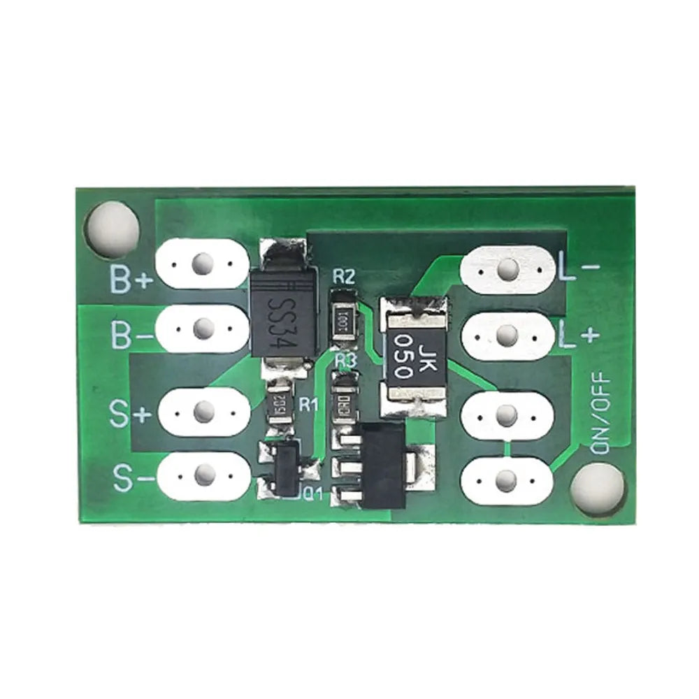 Solar-powered lawn light control board with lithium battery support for various voltage inputs.