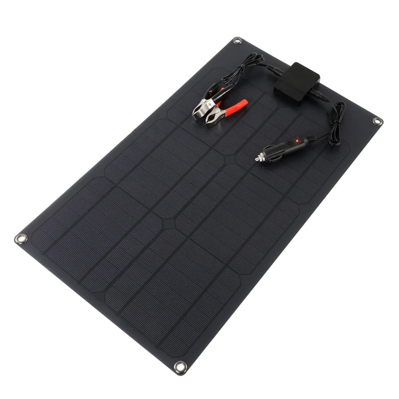 NEW 18V 50W Solar Panel, Power up with red breathing state while charging.