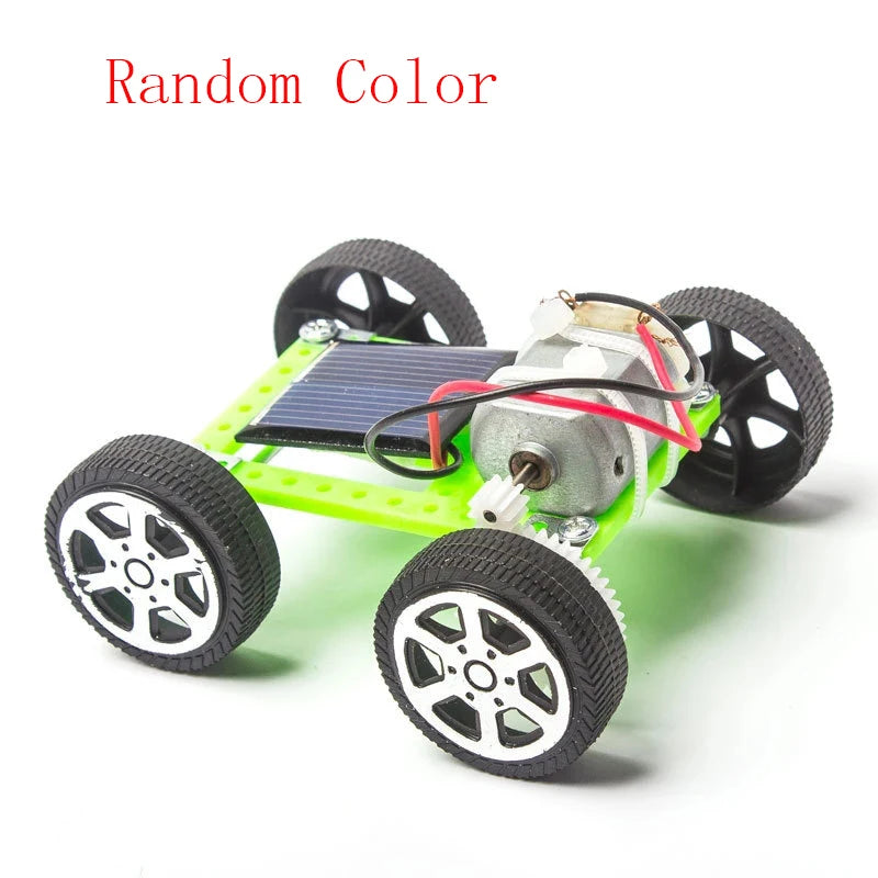 DIY Assembled Energy Solar Powered Toy, DIY solar-powered toy car kit set suitable for kids and educational purposes.