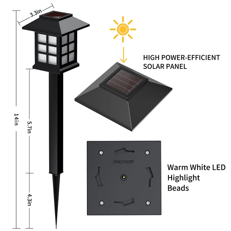 LED Solar Pathway Light, Solar-powered LED lights illuminate pathways and outdoor spaces with a warm glow.