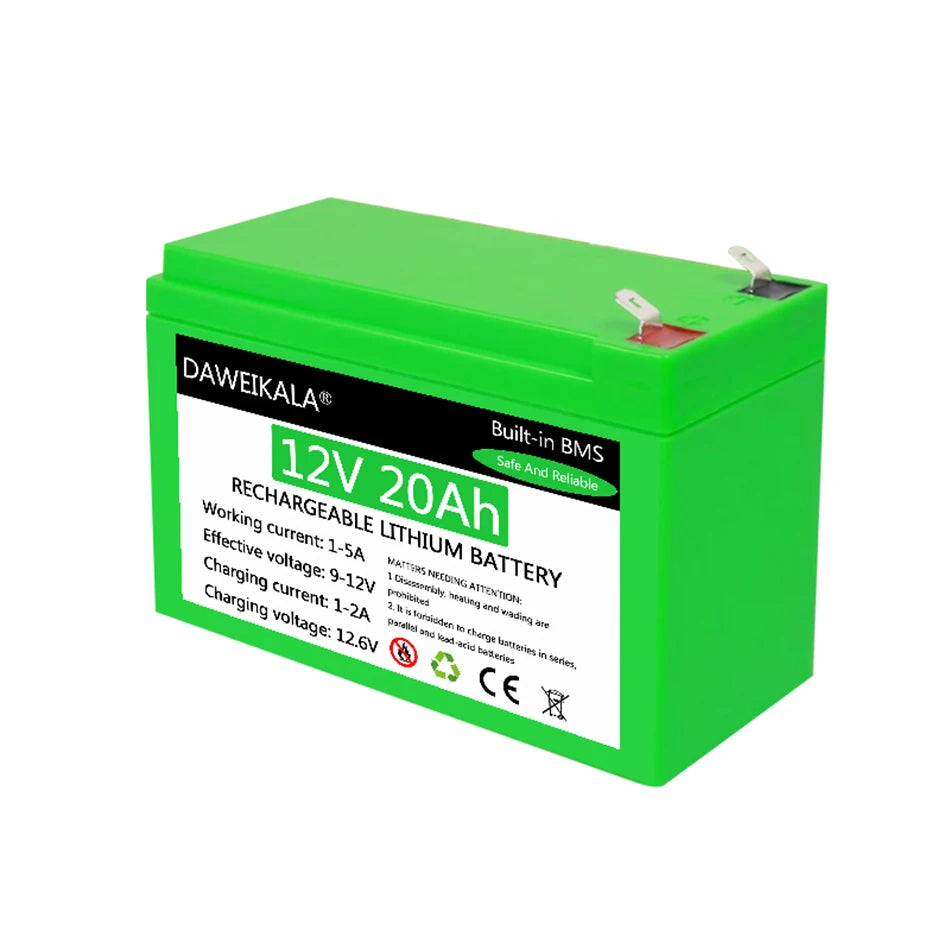 New outdoor rechargeable lithium battery, Rechargeable outdoor lithium battery with built-in BMS for reliable performance, 12V/18650, 9-12V charging range.