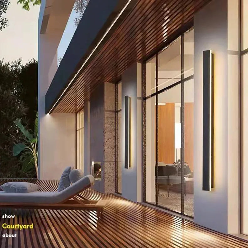 Waterproof LED long wall light, Modern waterproof LED light for exterior and interior spaces, perfect for gardens, houses, and balconies.