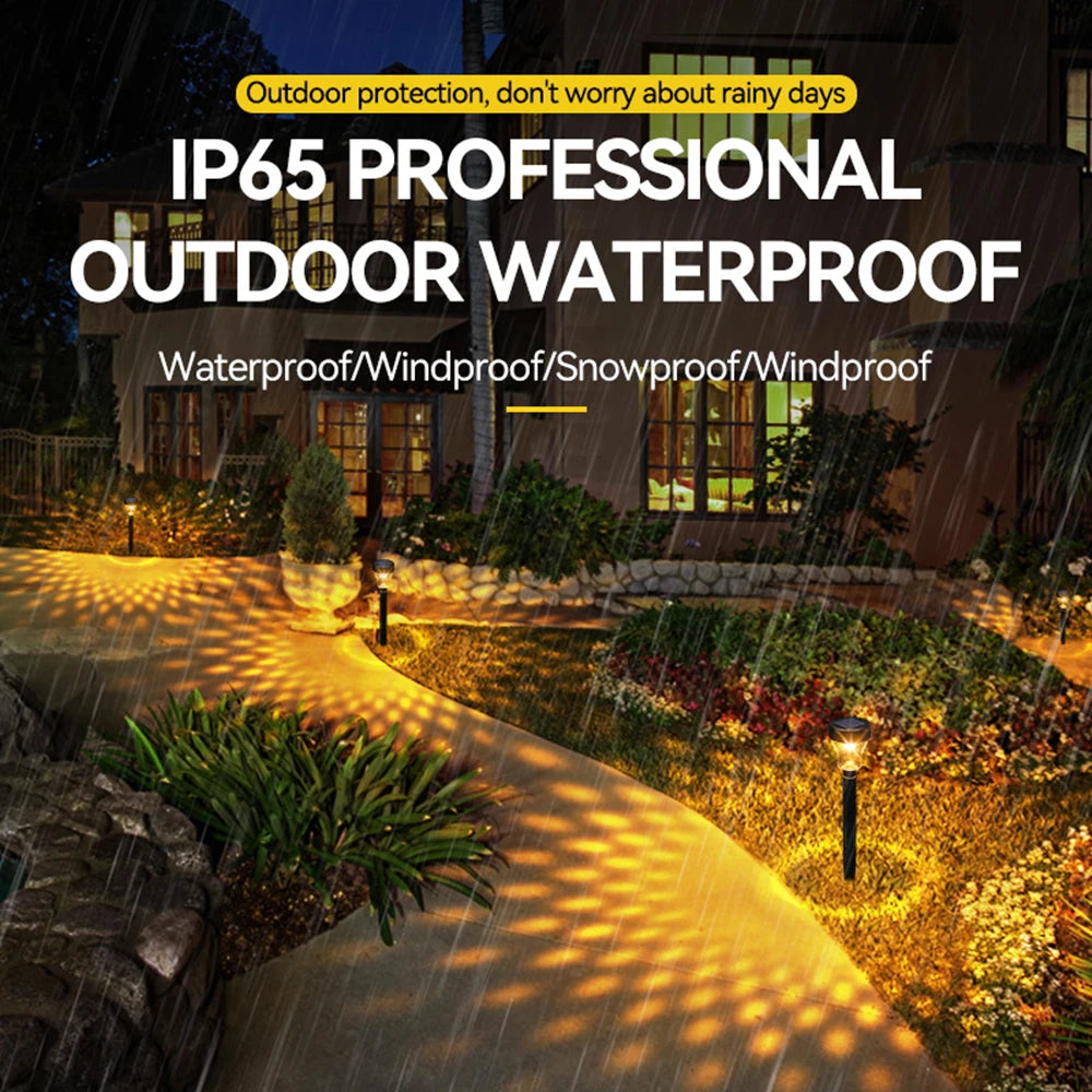 LED Solar Pathway Light, Durable waterproof design for use in rain or shine.