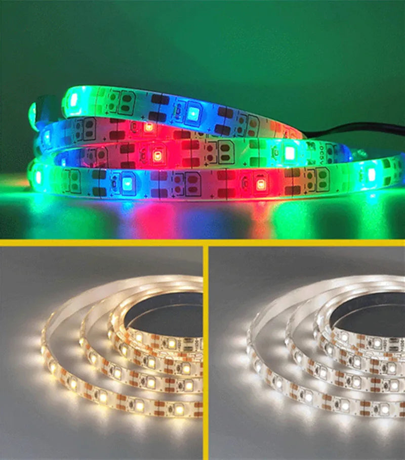 Solar Power LED Strip Light, Flexible LED light bar for decorating homes and gardens with 48 LEDs per meter.