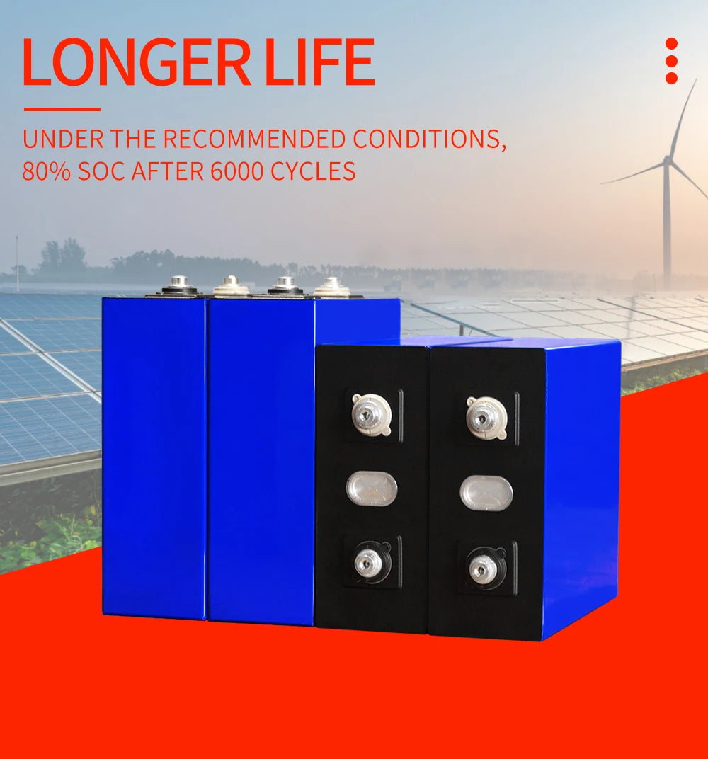 Lifepo4 Battery, Long-lasting performance guaranteed with 80% capacity retention after 6,000 charge cycles under recommended conditions.