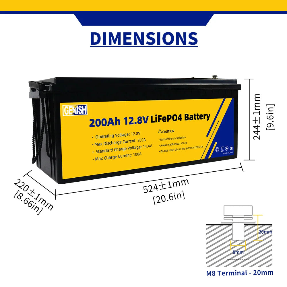 12V 200AH 50AH 100AH 24