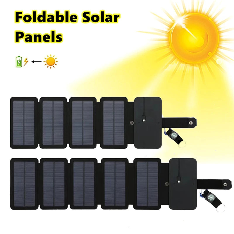 Foldable Solar Panel, Portable device requires external power source; suitable for use on-the-go.