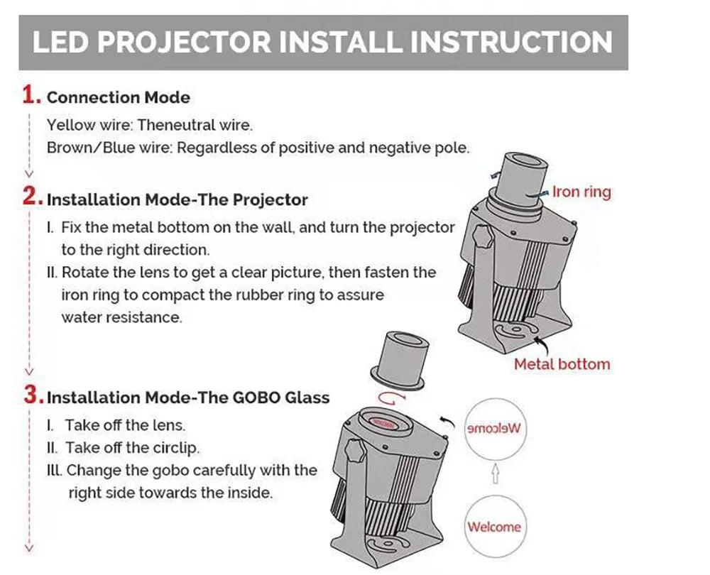 Advertising Gobo Projector Logo Lights