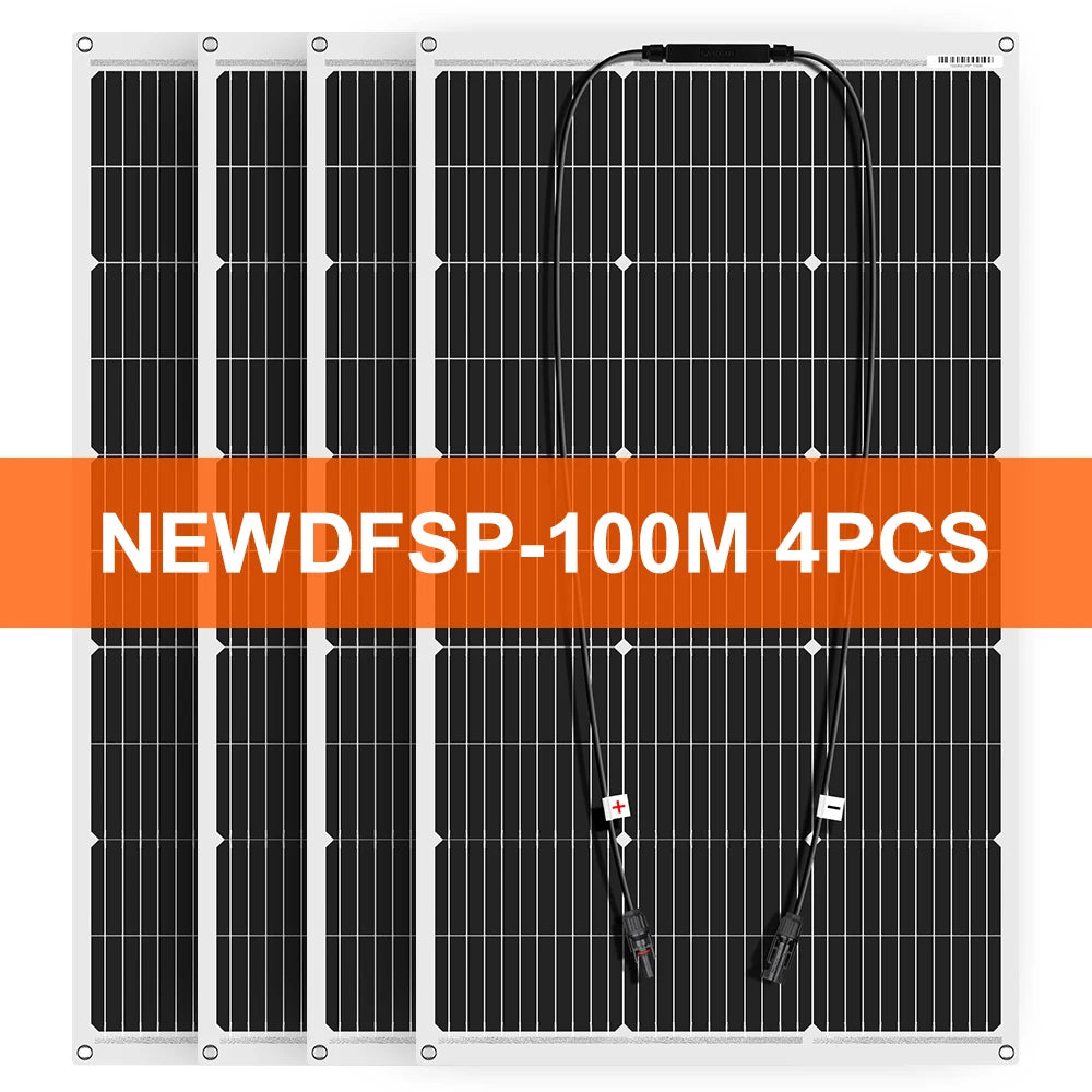 DOKIO 18V 100W Flexible Solar Panel, DOKIO 100W flexible solar panel with monocrystalline silicon material