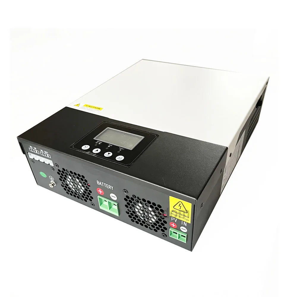 Jesudom 1.5KW/3KW Hybrid Solar Inverter with pure sine wave output and customizable settings.