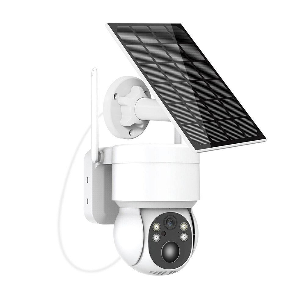 Câmera Solar PTZ Wi-Fi Outdoor 1080P PIR Detecção Humana Câmeras IP de Vigilância Sem Fio com Painel Solar 7800mAh Bateria de Recarga