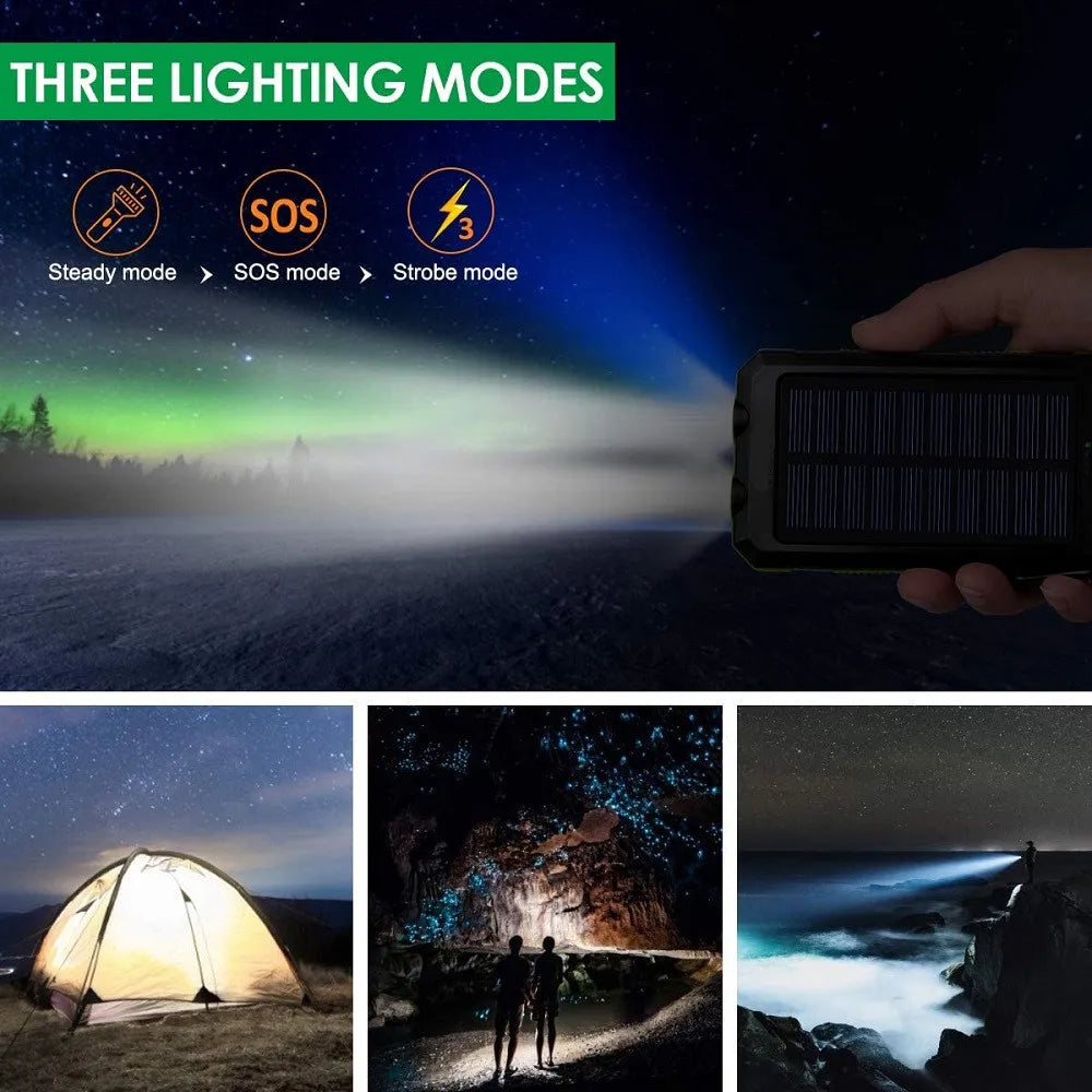 Features three lighting modes: steady, SOS, and strobe for emergency situations.