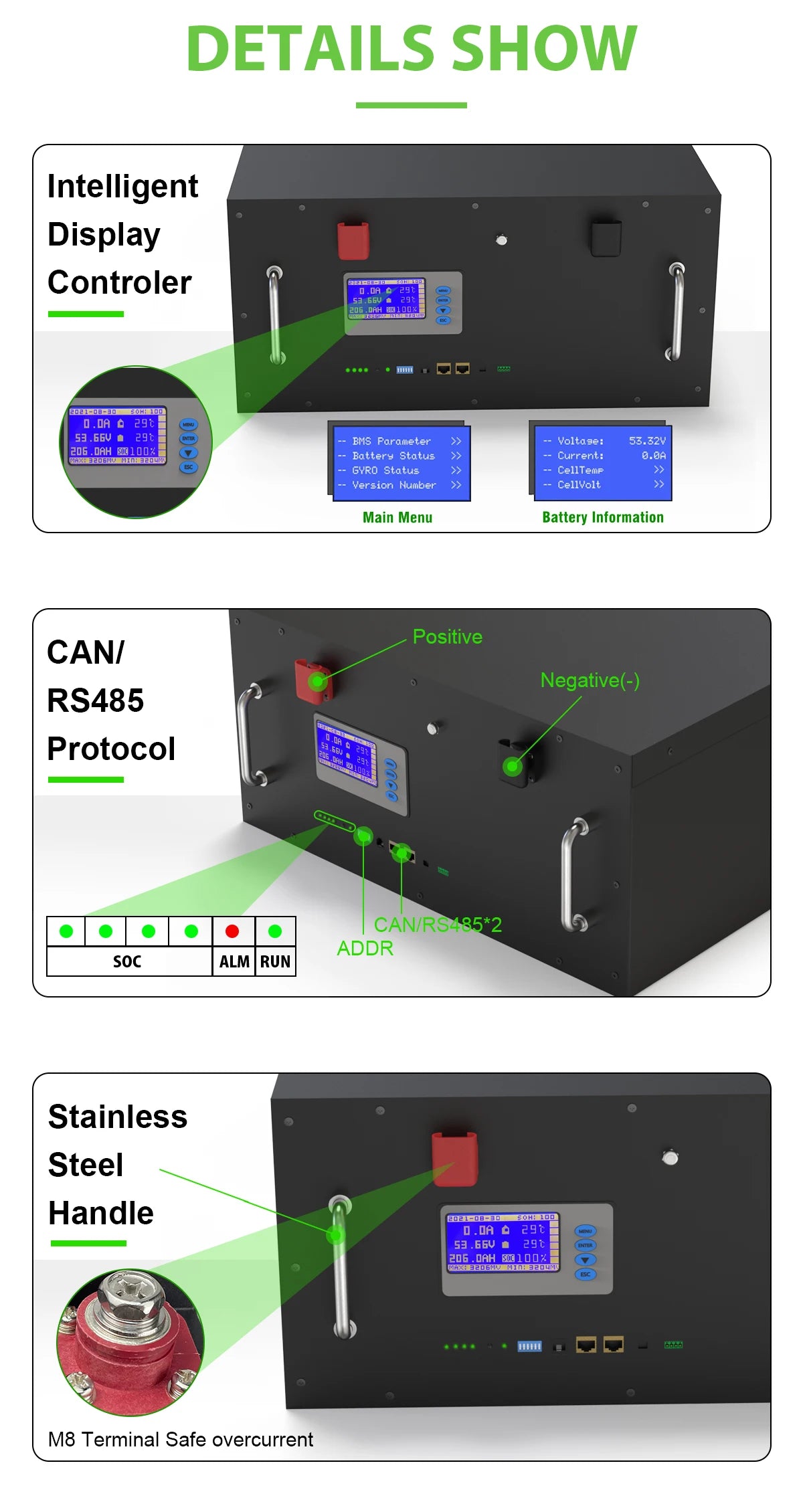 48V 200Ah 100Ah LiFePO4 Battery, 48V 200Ah 100Ah Li