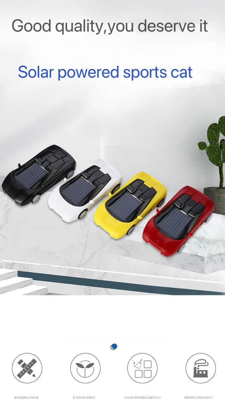 Solar Powered Small Sports Cars Toy, Solar-powered sports cars teach tech, creativity, and eco-awareness to kids through mini RC cars.