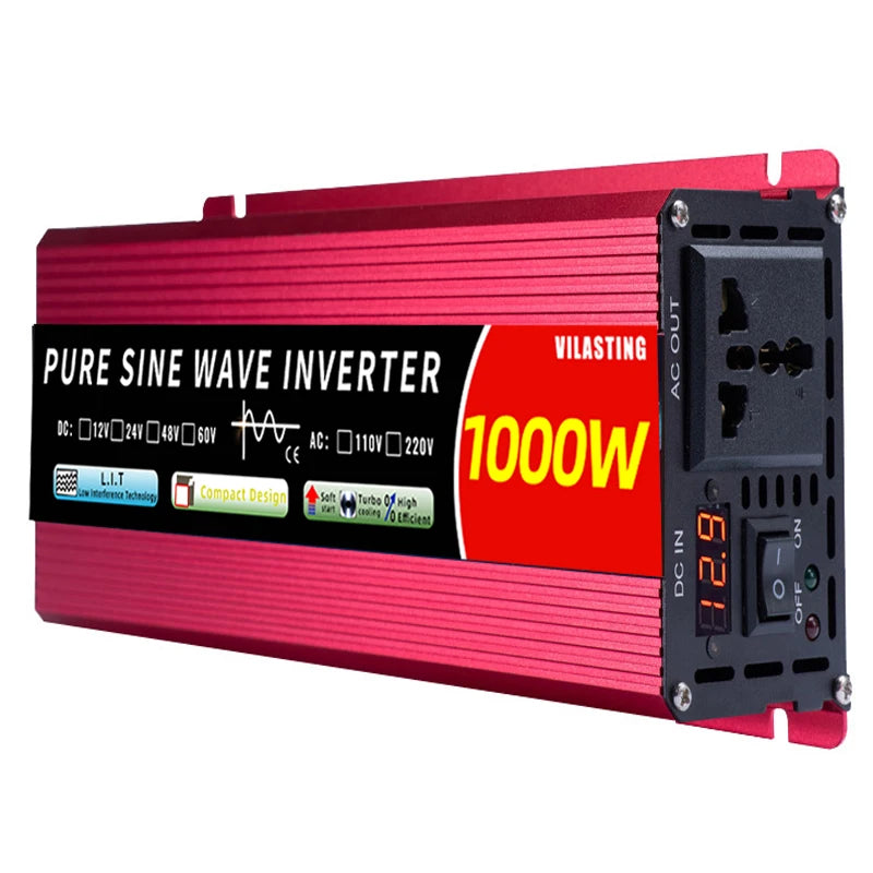Pure sine wave inverter for powering sensitive devices and 220V appliances.