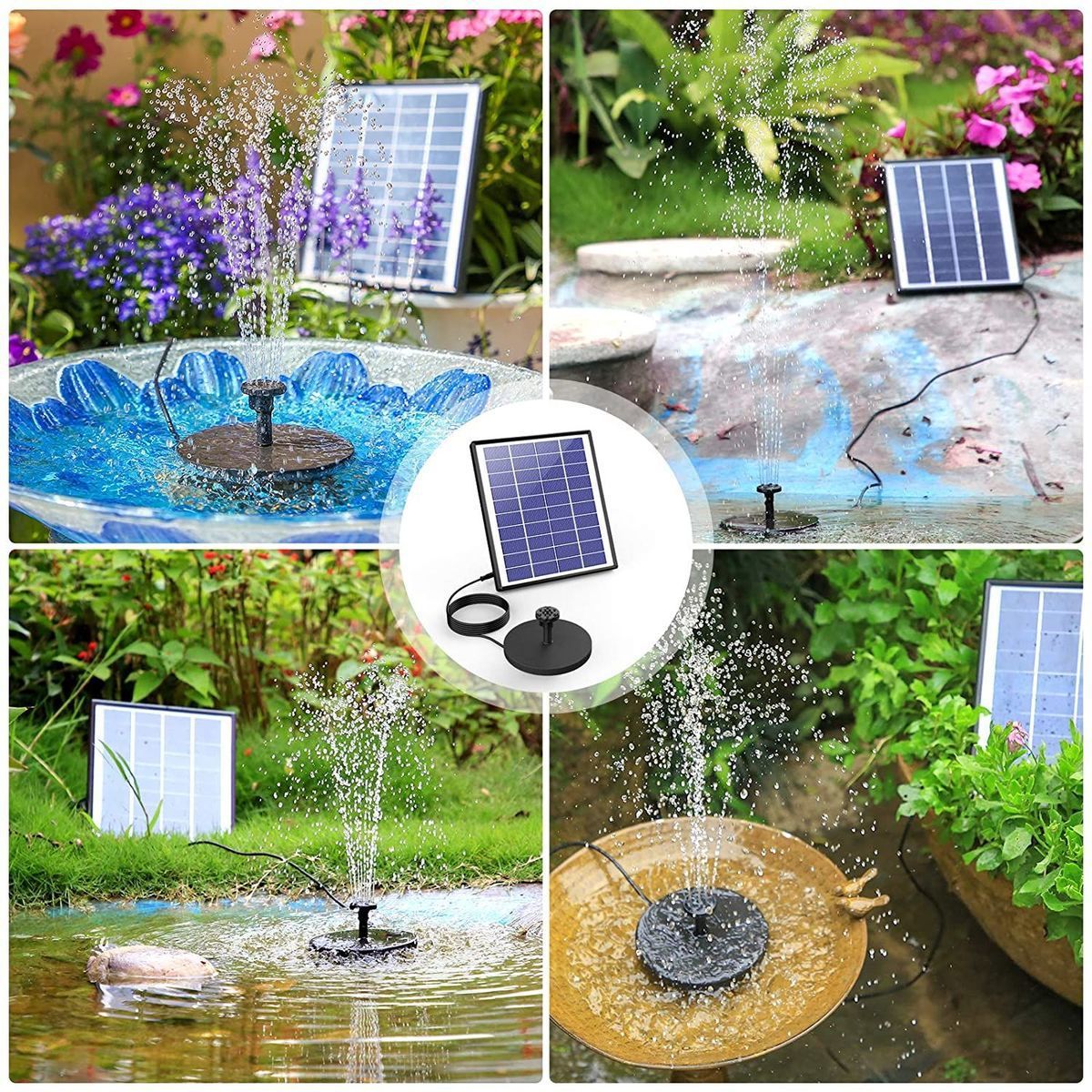 12V Solar Panel Charging Water Pump Set - For Submersible Electric Use In Rockery Fish Pond Garden Fountain Decoration Fish Pond