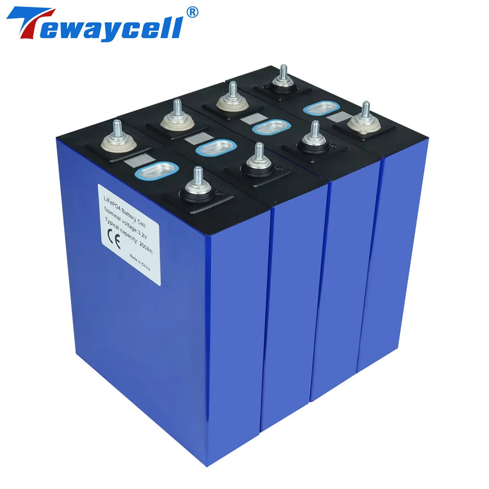 DE Stock 3.2V 200Ah Lifepo4 Rechargable Battery, Lithium Iron Phosphate Battery for RV, PV, and Solar Power Applications
