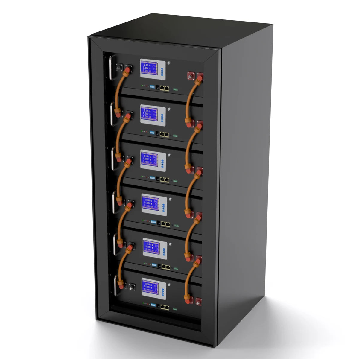 48V 200AH 10KW LiFePO4 Battery, Display shows voltage, capacity, current, and individual cell voltages for easy monitoring.
