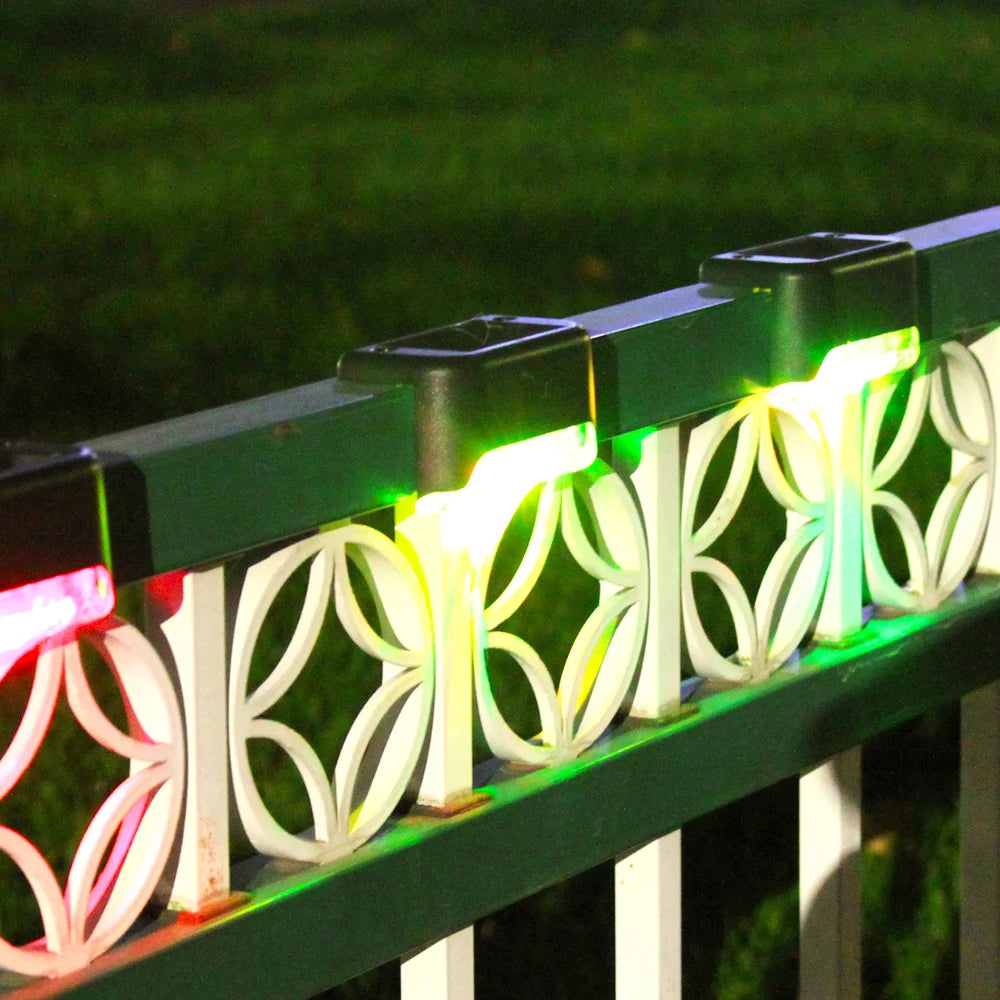 LED Solar Lamp Path Stair Outdoor Garden Light, Modern solar-powered stair light with waterproof ABS body and highlight LED light.