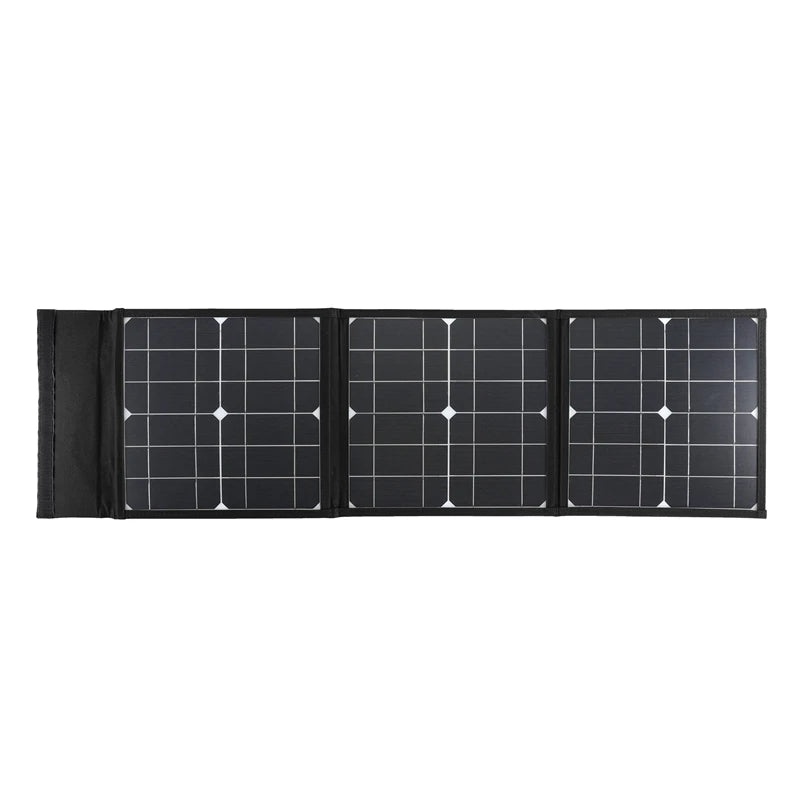 DC+USB Fast Charge 18V 100W Foldable Solar Panel, Color variation possible due to lighting and screen differences.