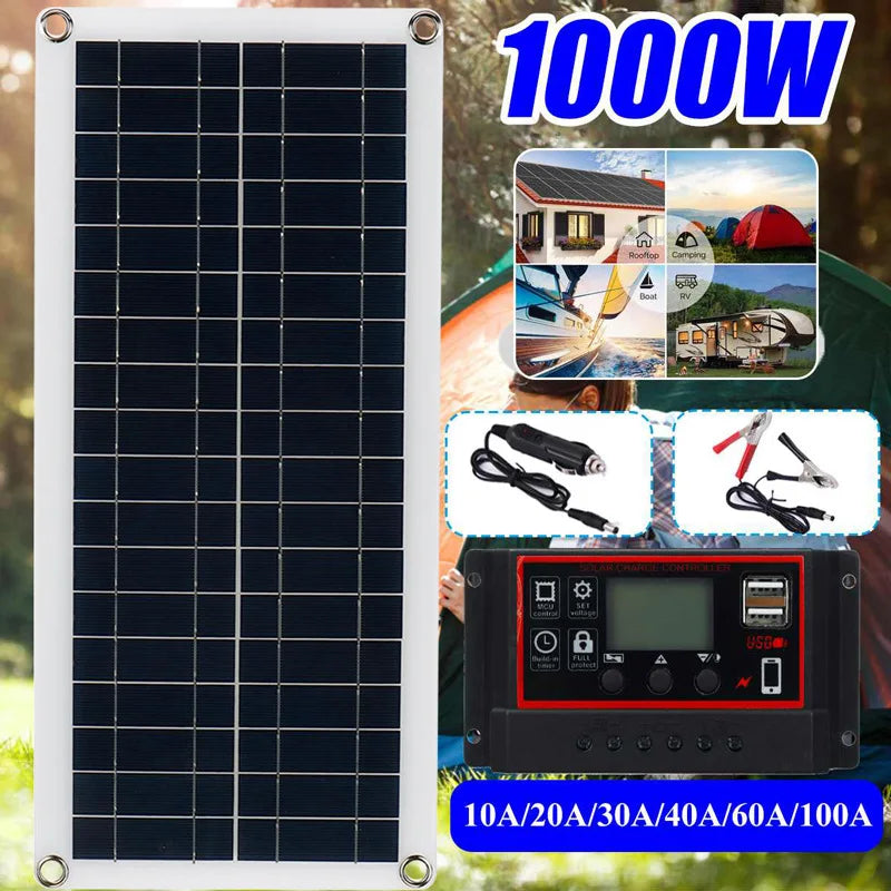 From 20W-1000W Solar Panel, Solar panel controller for charging devices, suitable for phones, cars, and more.