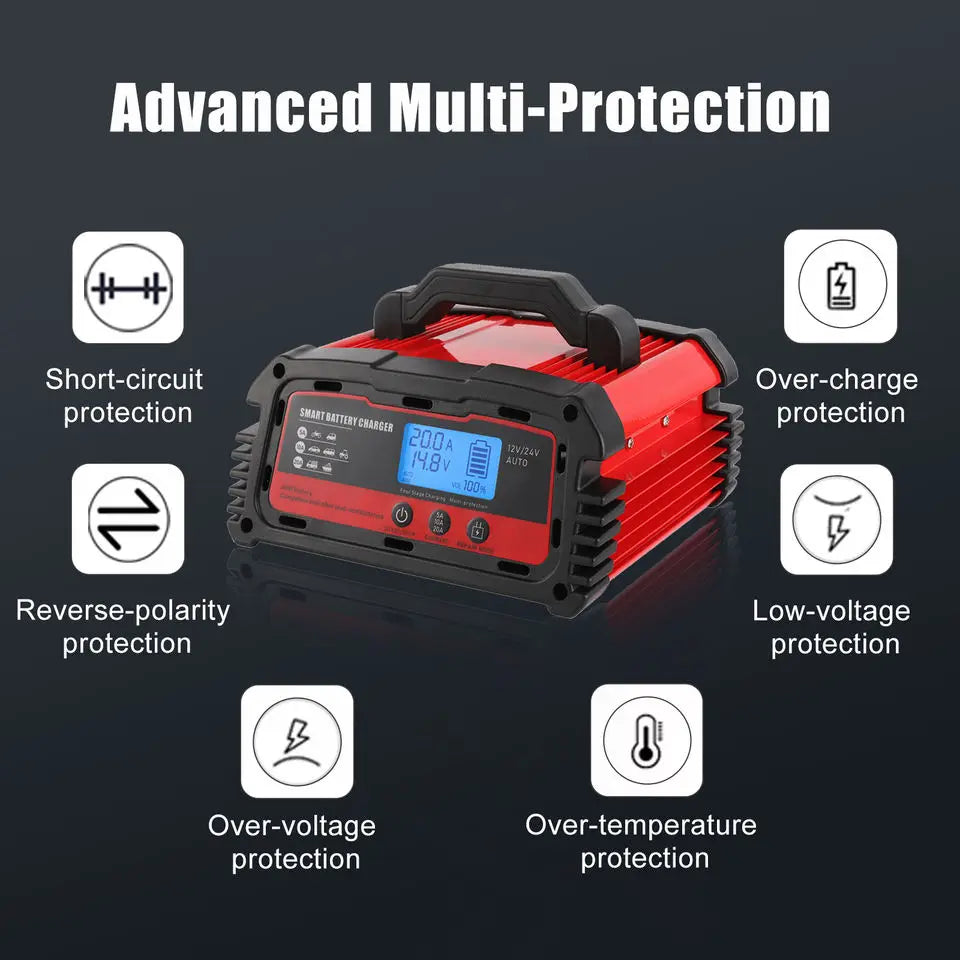 Jingyang 12V 100Ah 200Ah Lithium LiFePO4 Battery, Lithium-ion battery features advanced protections for safety, including short-circuit, overcharge/over-discharge, and temperature control.