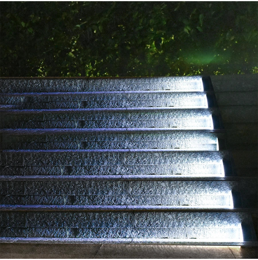 LED Outdoor Solar Light, Solar-powered LED step lamp with white/warm white and RGB options, waterproof and anti-theft.