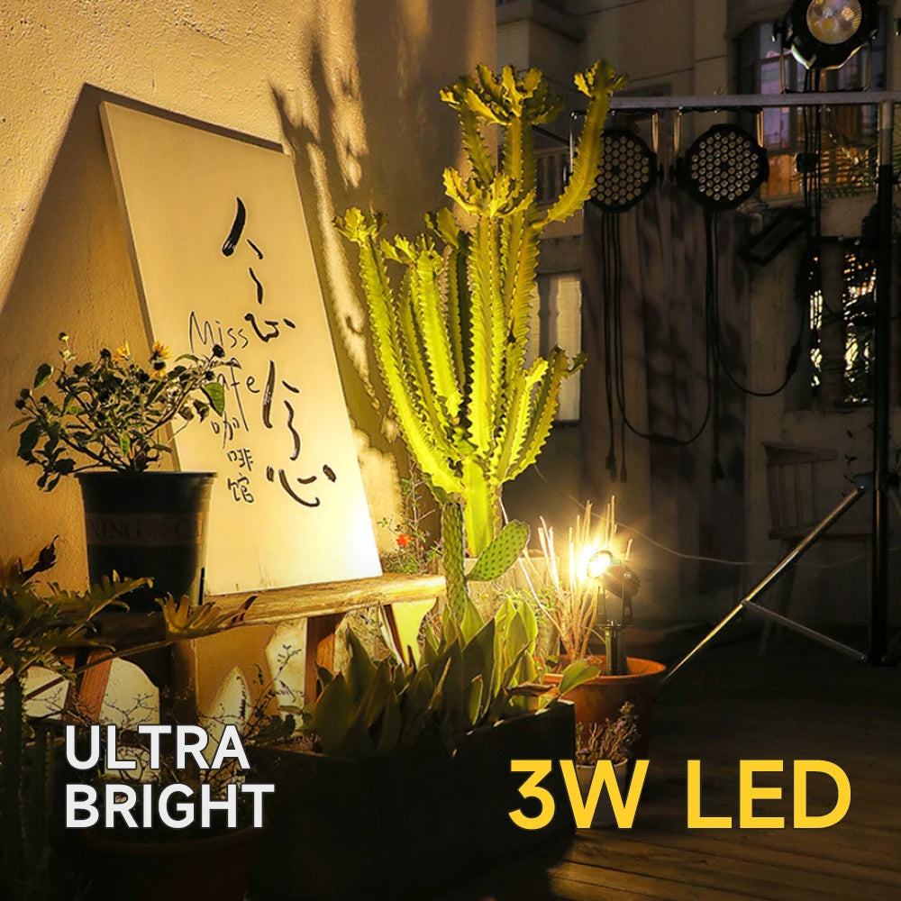 1 TO 4 RGB Outdoor Solar Landscape Light, Vibrant LED light colors with 16 options, including fade, flash, and fixed modes for various hues.