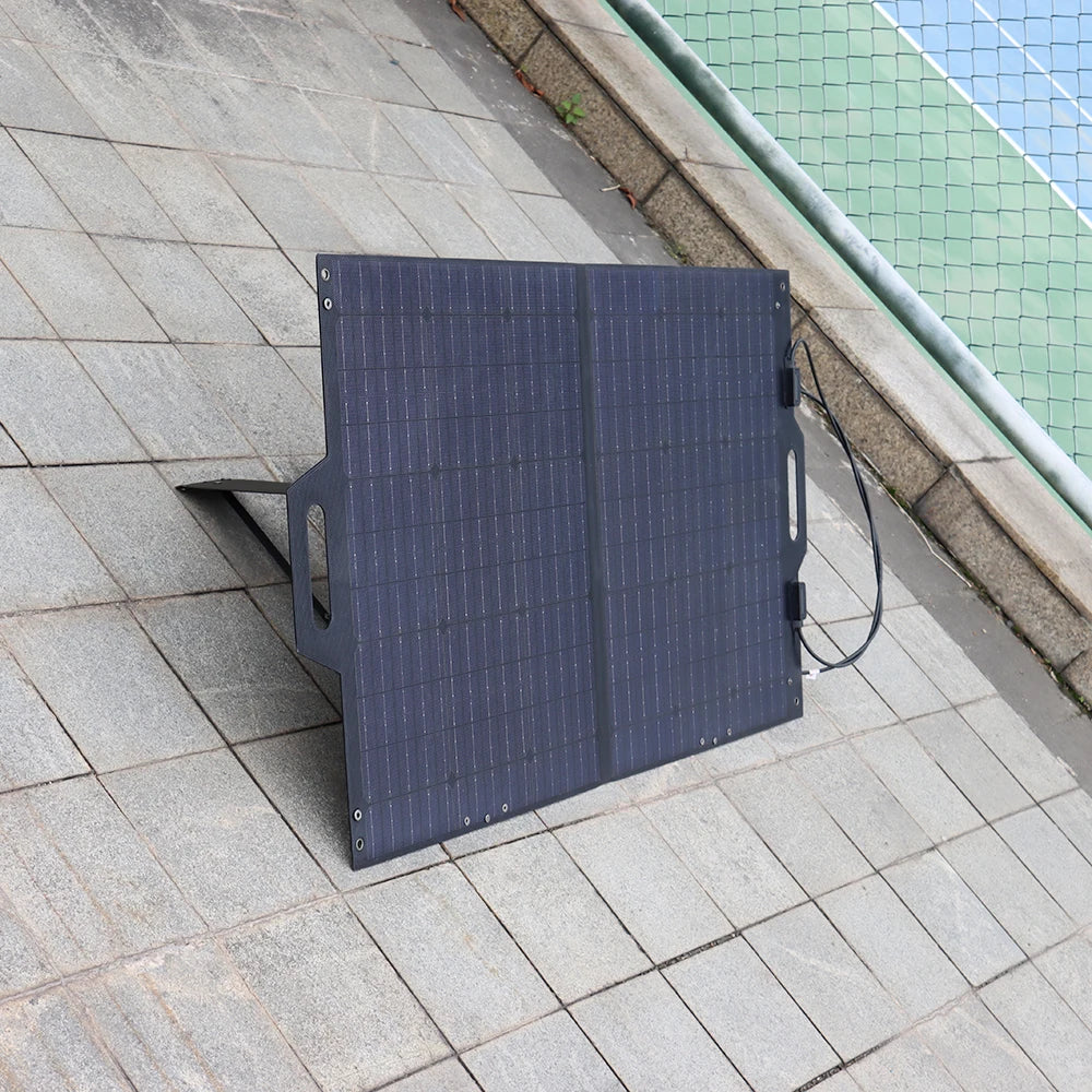 300W Foldable Portable ETFE Solar Panel, Operating temperature range, dimensions: -20°C to 60°C, unfolded (12.28x6.65x2cm), folded (6.65x6.14x2cm)
