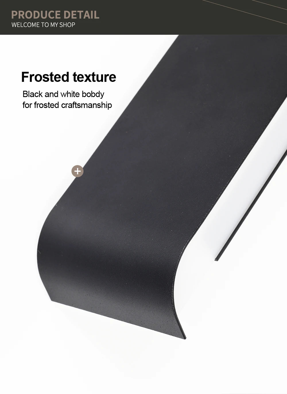 Led Wall Sconce Light, Unique ceramic item with frosted finish and contrasting black and white colors.