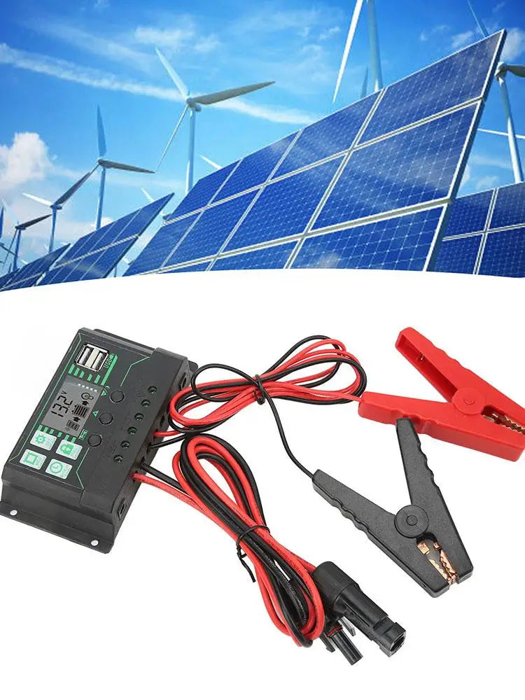 MPPT 10/20/30/60/100A Solar Charge Controller, Solar charge controller with wide LCD screen, suitable for 12/24V panels and batteries.