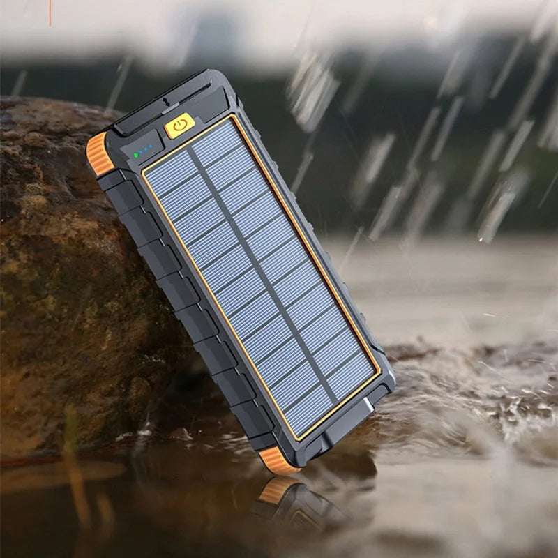 Portable solar charger for outdoor enthusiasts: power your devices anywhere without electricity.