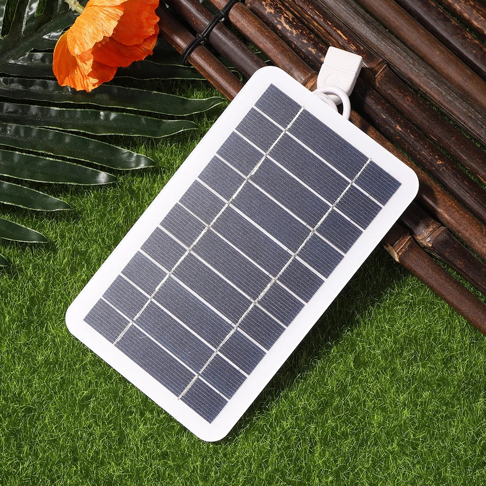 5V 400mA Solar Panel, Portable solar charger for phones, fans, and other low-power devices via USB.