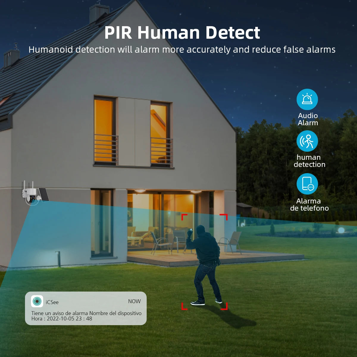 WiFi PTZ Camera, Accurate human detection with PIR sensor reduces false alarms and enables timely responses.