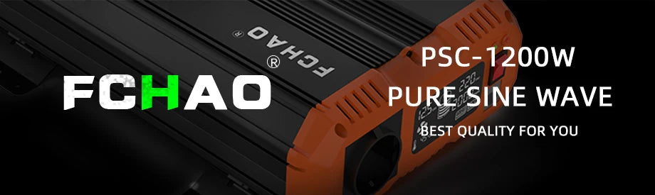 FCHAO 2400W Solar Panel Inverter, High-quality power converter for RVs and trucks with efficient conversion and LCD display.