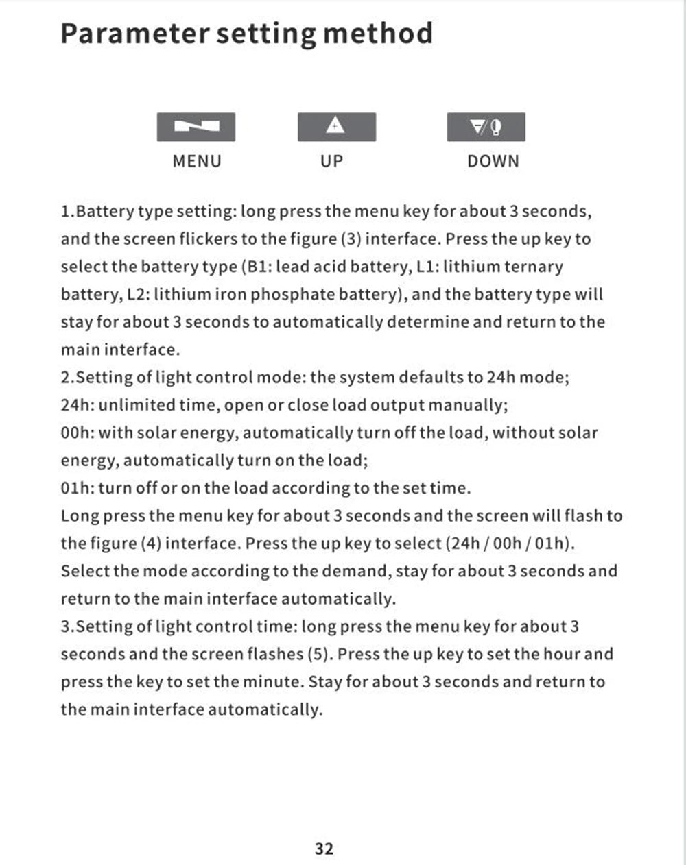 MPPT solar charge controller for 12/24/48V batteries with adjustable current (30-80A)