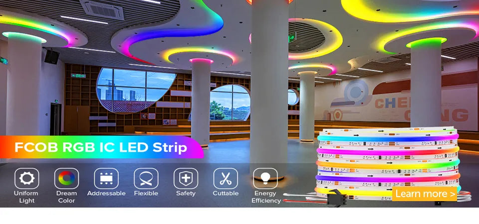 SK6812 RGBW Led Strip Light, RGBW LED strip with addressable, cuttable, and energy-efficient WS2812B chip for flexible color control.