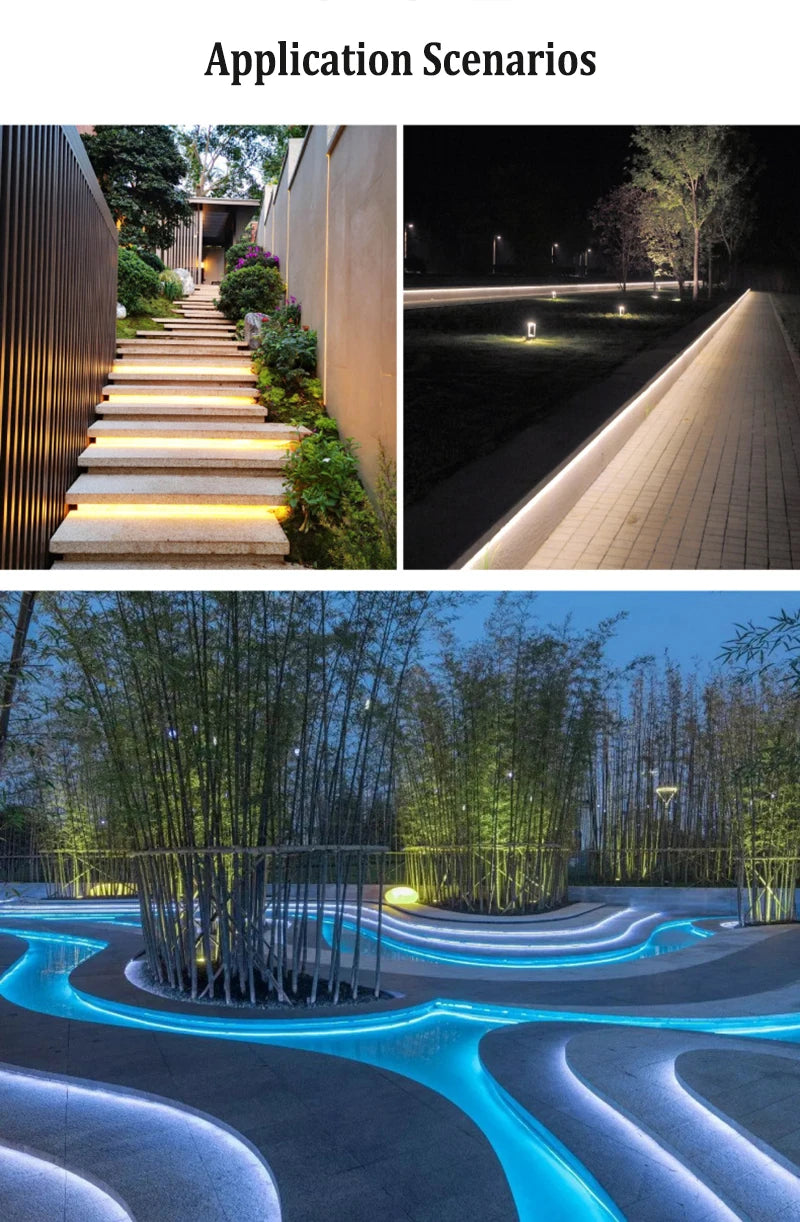 Solar LED Strip Light, Solar-powered LED strip lights with remote control for outdoor use, flexible and waterproof.