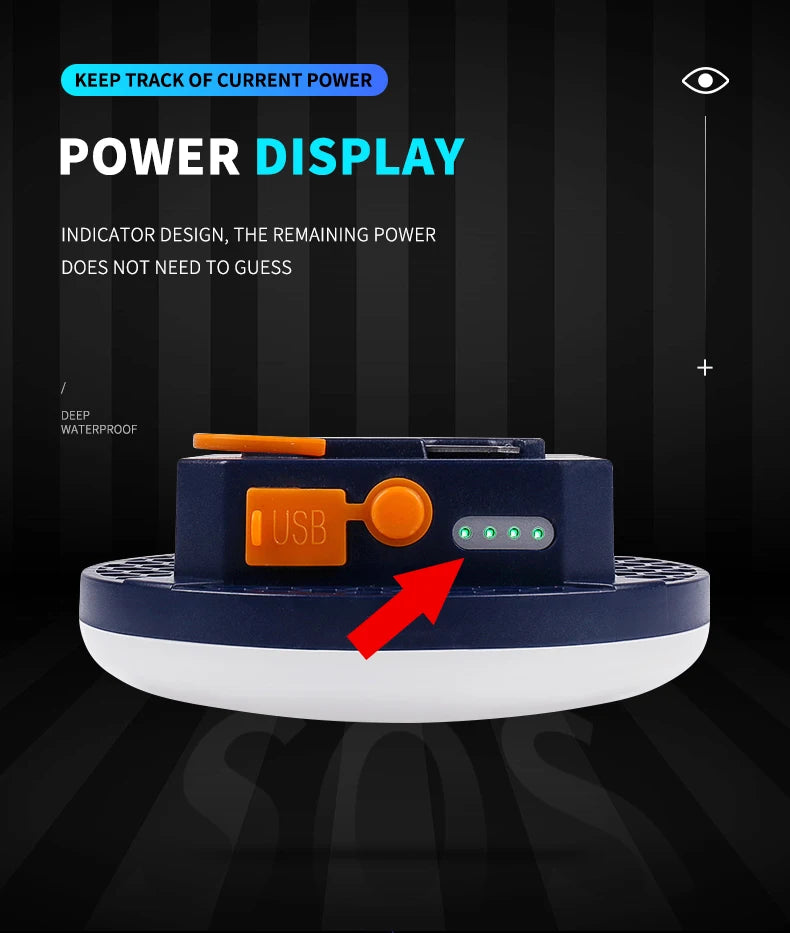 Monitor power levels with this indicator; no guessing needed, plus waterproof for outdoor use.